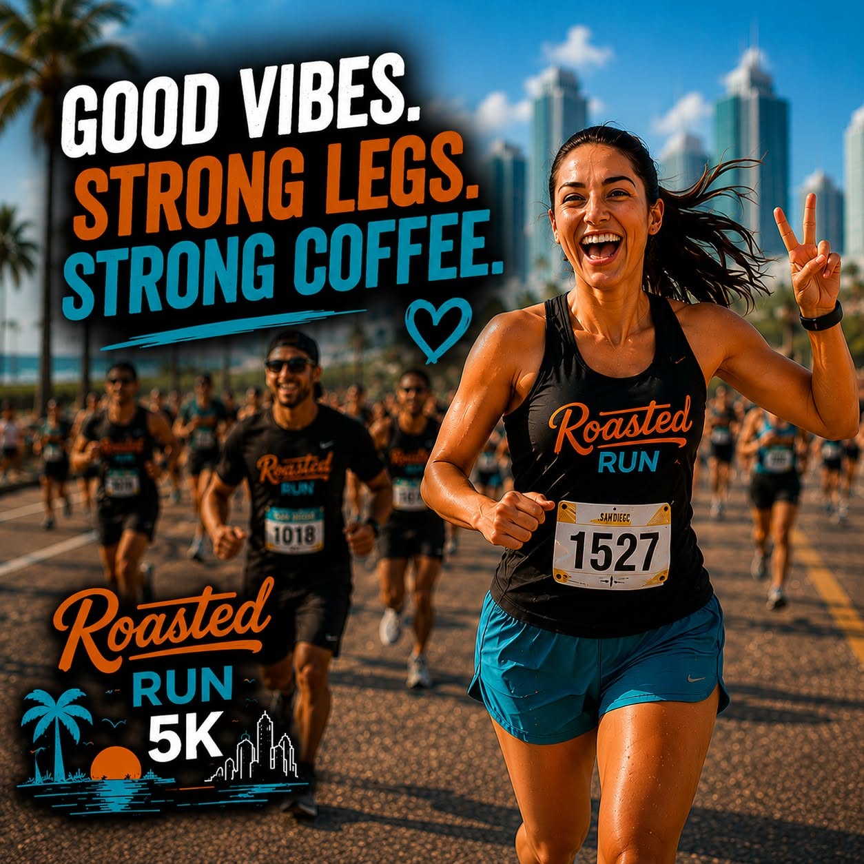 Good vibes, strong legs, strong coffee